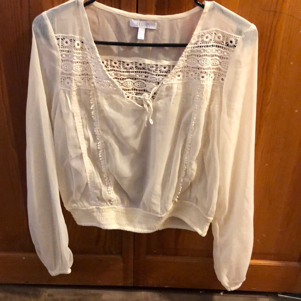Sheer cream top